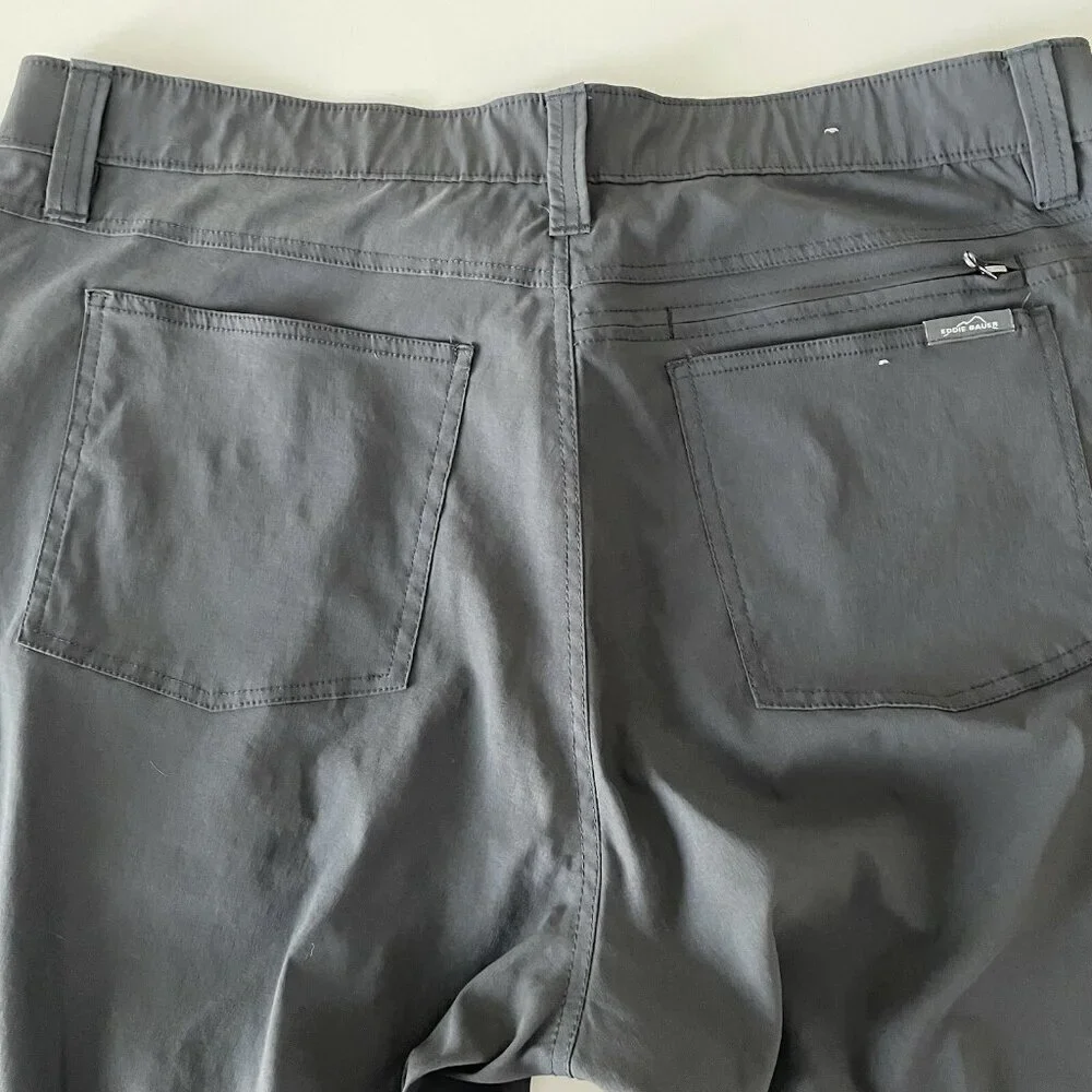 EDDIE BAUER Men's Performance Fabric Outdoor Pants 36x32 Gray Water Resistant